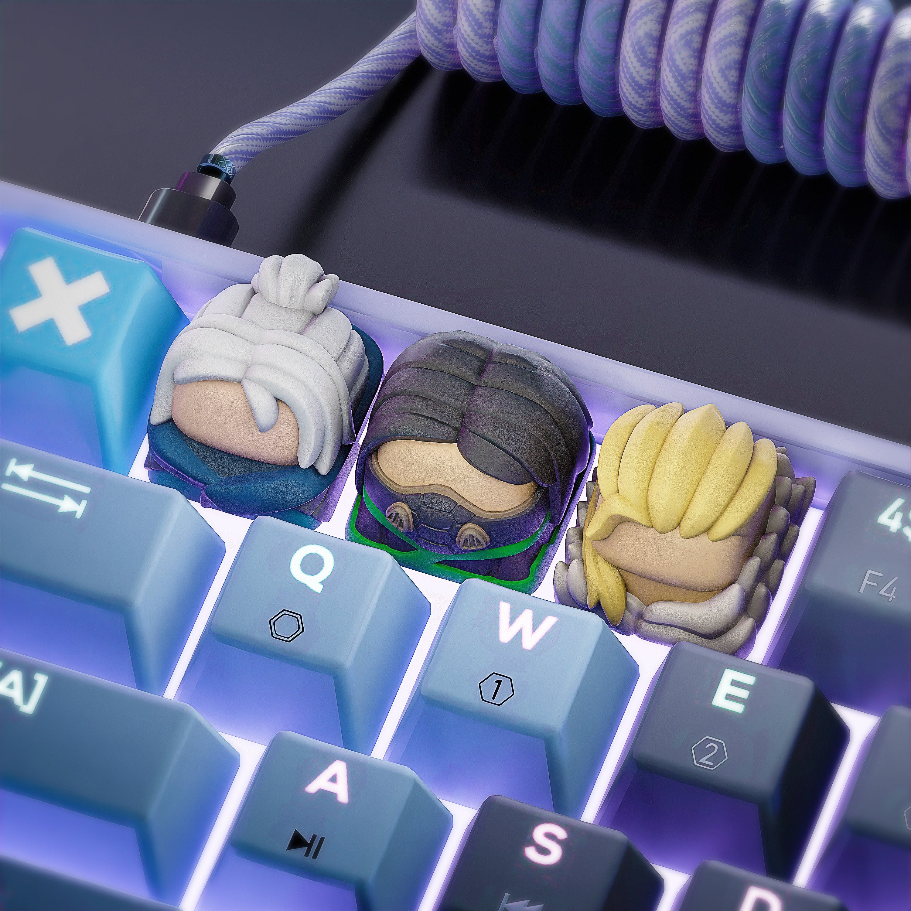 Video Game Keycaps - Hand Painted, Cute Keycap Designs, Cherry MX