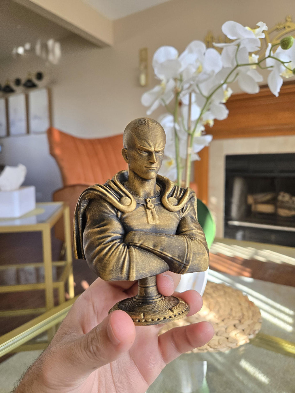 One Punch Anime Bust Figure - Perfect for Anime Collectors! - Hand Painted, 5" Tall