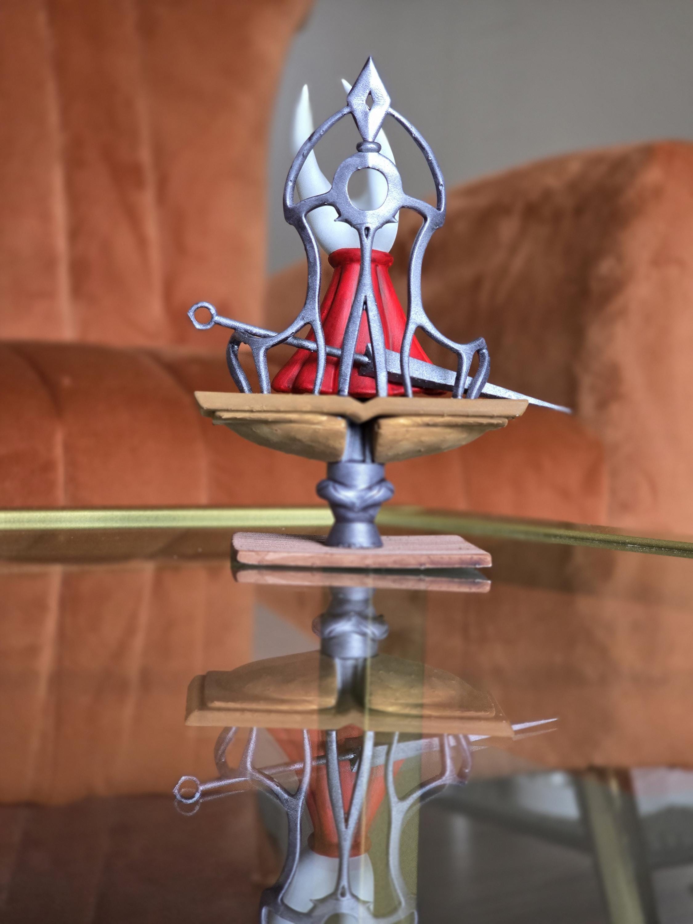 Hollow Knight Silksong Hornet on Bench Hand Painted Figure - Full Size 3D Figure Fan Art 4.5" Tall